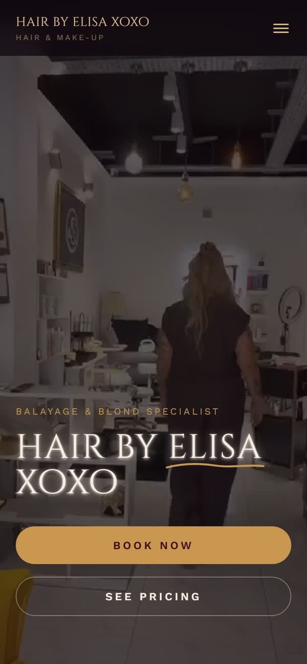 Hair by Elisa on a phone